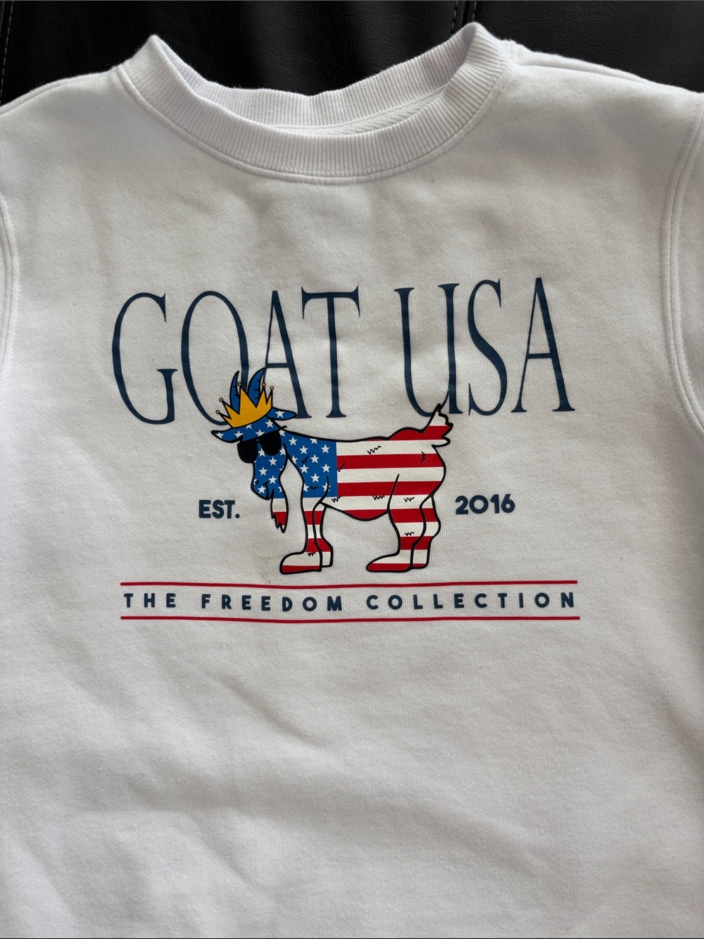 Goat USA Kids White Freedom Collection Graphic Sweatshirt